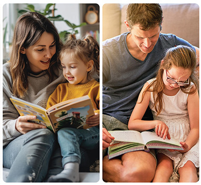 Parents reading with children